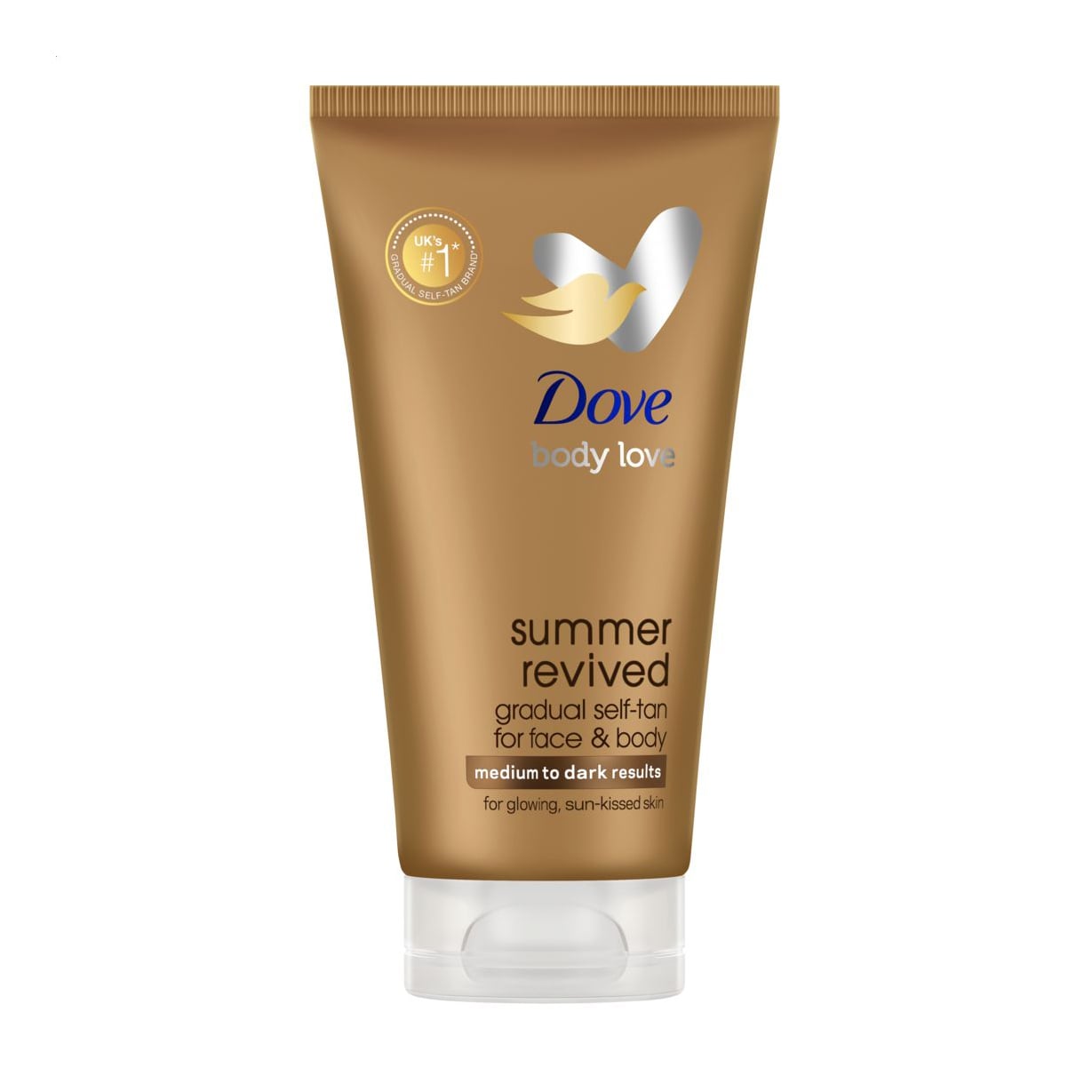 Крем-лосьйон автозасмага для обличчя та тіла Dove Summer Revived Face and Body Lotion Medium To Dark, від середнього до темного, 75 мл